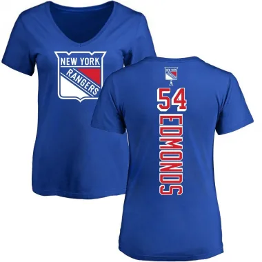 Blue Women's Lucas Edmonds New York Rangers Backer T-Shirt -