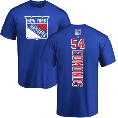 Royal Men's Lucas Edmonds New York Rangers Backer T-Shirt -