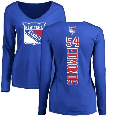 Royal Women's Lucas Edmonds New York Rangers Backer Long Sleeve T-Shirt -