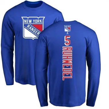 Royal Youth Chad Ruhwedel New York Rangers Backer Long Sleeve T-Shirt -